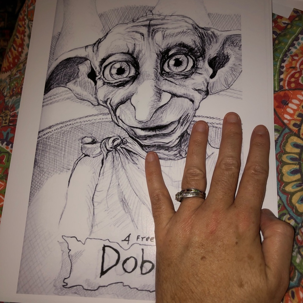 DOBBY(Harry Potter)B&W ART PRINT - Picture 2 of 5